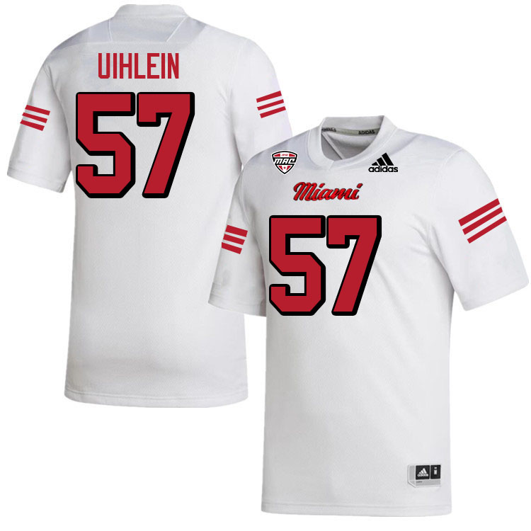 Miami University Redhawks #57 Brock Uihlein College Football Jerseys Stitched-White